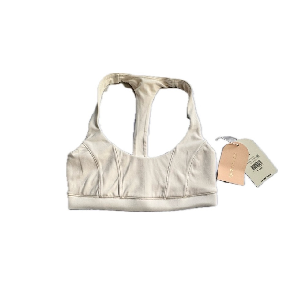 Blogilates Women’s Princess Bra – Cream Soft Feminine Sports Bra Activewear
